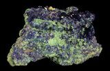 Sparkling Azurite Crystal Cluster with Malachite - Laos #69693-1